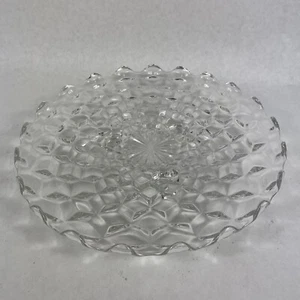 Vintage Fostoria American Cubist Glass Clear Rounded Foot Cake Stand 12" - Picture 1 of 19