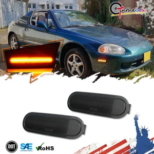 Upgrade Amber LED Side Marker Lights Front For 93-97 Honda Del Sol DelSol Smoked - Picture 1 of 11