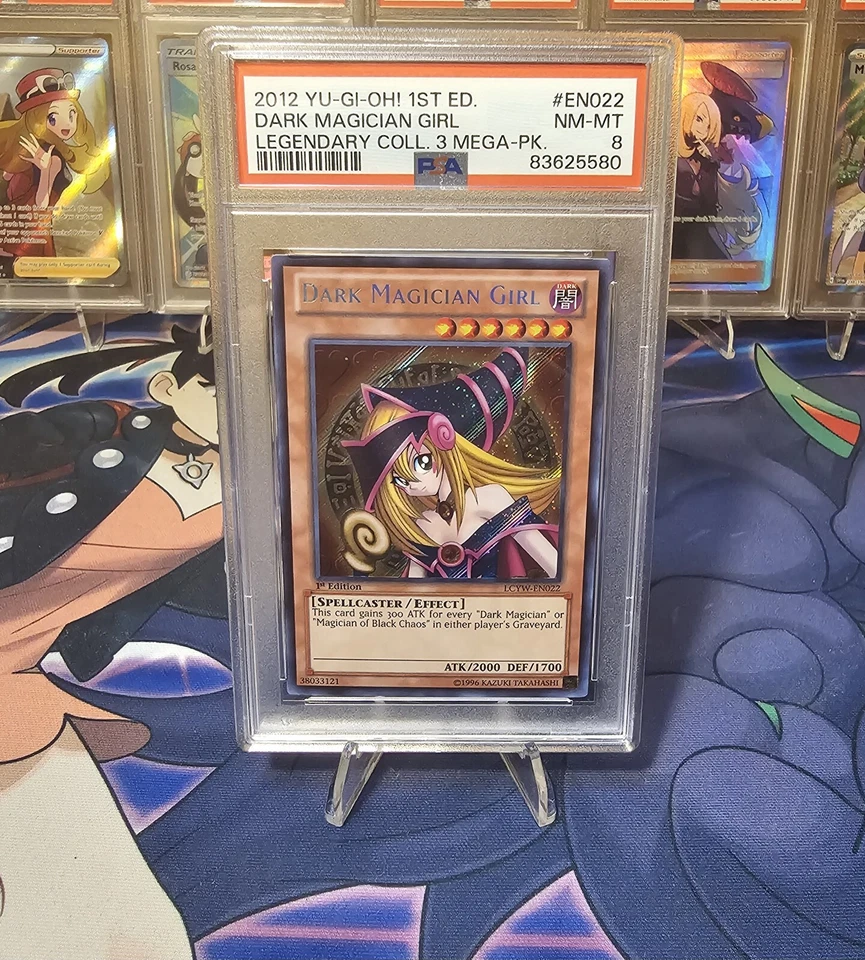 PSA 8 NM - MT Dark Magician Girl 1st LCYW-EN022 Legendary Collection Yugioh Card - Image 1 of 1