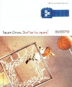 PUBLICITE ADVERTISING 026 2002 Swatch montre square Chrono - Picture 1 of 1