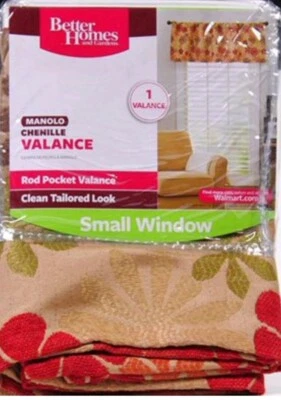 ¡Nuevo! Better Home & Garden 18" MANOLO CJENILLE Varilla Bolsillo Cenefa Marrón Foto 1 de 4