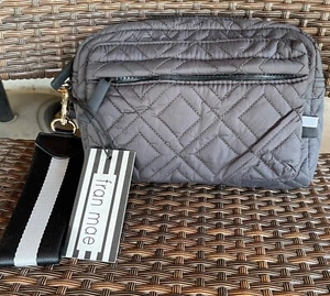 Fran Mae NEU | The Stowaway Asphalt Nylon gesteppt Handgelenktasche Tasche Reisetasche $75 - Bild 1 von 12