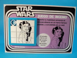 STAR WARS * PRINCESS LEIA ORGANA (Carrie Fisher) SLIDE PUZZLE CARDED ARGENTINA