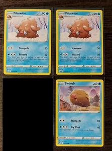 4x Piloswine 032/189 & 1x Swinub 031/189 Pokemon card Astral Radiance NM - Picture 1 of 2