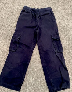 Boys Cargo Style Pants Size 6 Blue Elastic Back of Waist - Picture 1 of 4