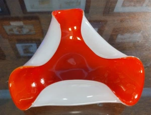 MCM Fazzoletto Piegato Arancione e Bianco DIsh Adesivo Originale Made in Japan - Foto 1 di 6