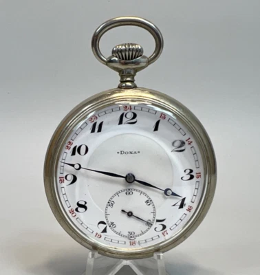 Antique DOXA Swiss Grand Prix Motorcycle Racing Award Pocket Watch Open Face Big - Image 1 of 4