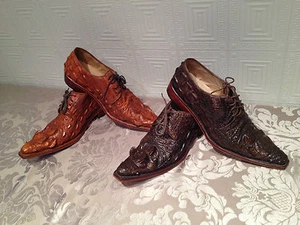 GENUINE CROCODILE SKIN MENS SHOES LEATHER ALLIGATOR 100% (handmade shoes) - Picture 1 of 12