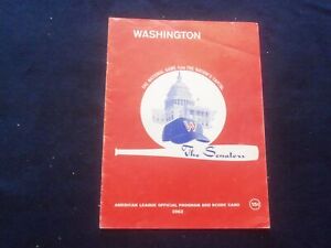 1962 WASHINGTON SENATORS VS. BOSTON RED SOX SCORECARD - J 8396