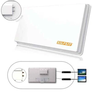 Selfsat H30D2 Twin antena plana para 2 participantes HDTV y 4K UHD soporte adecuado - Imagen 1 de 7