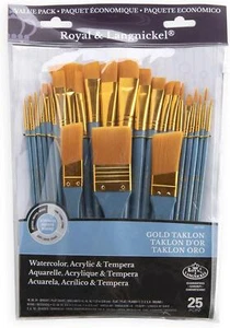 Royal & Langnickel Gold Taklon Paint Brush 25 Set (RSET-9382) - Picture 1 of 5