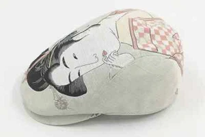 Ukiyo-e Pattern Hunting Daughter blowing vidro JAPAN 56.5~58cm NEW Beige - Picture 1 of 6