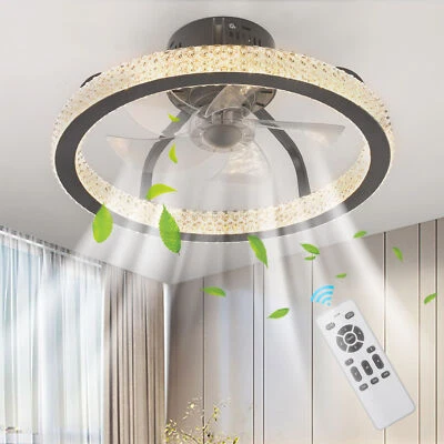 TCFUNDY RGB LED Ceiling Fan Light with Bluetooth Speaker APP & Remote Control - Image 1 of 4
