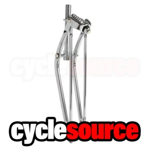 24" Classic Spring Fork 1" Chrome lowrider beach cruiser bicycle fork - Picture 1 of 3