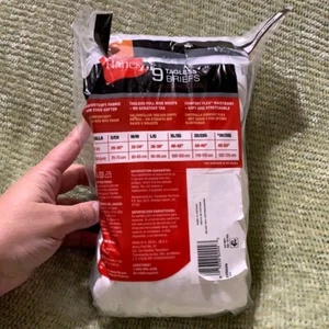 Men’s Hanes White Tagless Briefs 9-Pack - Picture 1 of 8