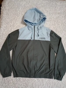 Vans Full Zip Jacket Women's Size Medium Blue Gray Colorblock Windbreaker Coat - Picture 1 of 7