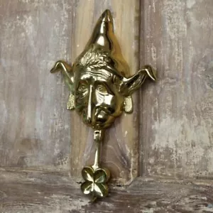 Polished Brass Lucky Elf Door Knocker - Picture 1 of 8