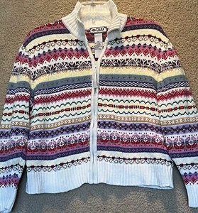Suéter Tiara Ivory Fair Isle para mujer talla PXL vintage - Imagen 1 de 7