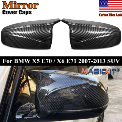Cubierta de espejo retrovisor estilo M de fibra de carbono para BMW X5 E70 X6 E71 2007-2013 Foto 1 de 4