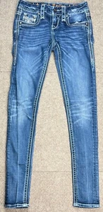 Rock Revival Alanis Skinny Damen bestickte Denim Jeans Größe 24 (eigentlich 27x30) - Bild 1 von 13