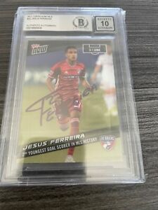 2017 TOPPS NOW MLS JESUS FERREIRA ROOKIE CARD SIGNED AUTO BECKETT CERTIFIED 10