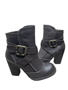 Report Valerie Bootie Women’s 6.5 Brown Leather New High Heel Side Zip Y2K Boho - Picture 1 of 9