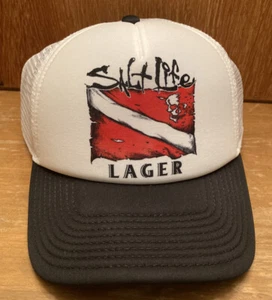 Salt Life Lager Mesh Snapback Trucker Hat Cap White & Black Mens OSFA NWT New!! - Picture 1 of 3
