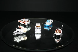 Vintage Matchbox 1970s & 80's Police Vehicles, Helicopter, Motorcycle, and Boat - Picture 1 of 19