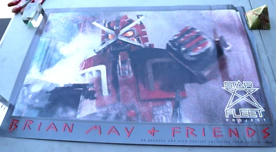 VINTAGE 1983 BRIAN MAY & FRIENDS STAR FLEET PROJECT PROMO POSTER CAPITAL RECORDS - Image 1 of 4