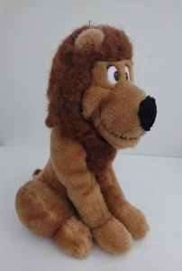 Nanco Lion Plush 1990s Vintage Sitting  Big Eyes 11 Inches Tall Loop For Hanging - Picture 1 of 10