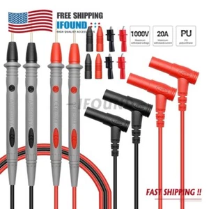 2Sets Multimeter Test Leads for Fluke Meter Electrical Alligator Clip Probes 20A - Picture 1 of 12