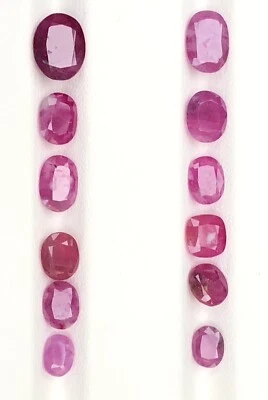 16.4ct natural Afghan Ruby 12 Pieces pinkish red ruby loose gemstone - Image 1 of 4