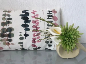 Pink Lumbar Cushion Cover Tropical Fern Rectangle Pillow Cover 20x12" /50x30cm - Picture 1 of 4