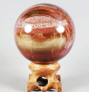 A 252g PETRIFIED WOOD AGATE Crystal With Rose Wood Stand From Madagascar - Picture 1 of 12