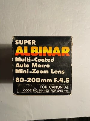 Super Albinar 80-200mm F/4.5 Auto Zoom Lense For Canon AE Mount - Image 1 of 4