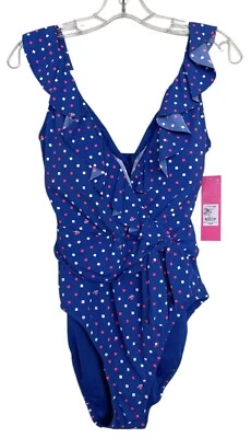 Nuevo con etiquetas Traje de baño de una pieza Lilly Pulitzer Delphie Borealis azul Lilly cuadrado talla 8 Foto 1 de 4