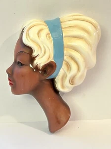 Wandmaske Cortendorf Keramik Nr. 3675 Mädchen Frau Rockabilly 50er Jahre Vintage - Bild 1 von 5