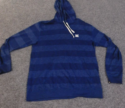dc shoes hoodie Large blue Y2K Mens Zip retro vintage skater strioed grunge - Image 1 of 4