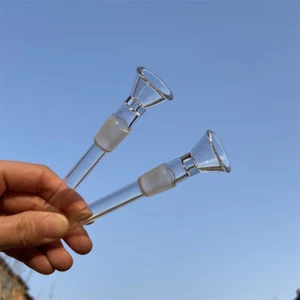 2X 4.5inch 14mm Male Glass Downstem With Bowl Adapter for Water Pipe Bong Hookah - Picture 1 of 6