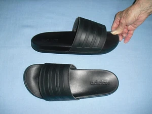 NEW NWOB Adidas Adilette Cloudfoam Black Slides Mens Size 8 - Picture 1 of 3