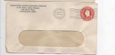 United States entire used Burroughs Adding Machine Company advertising cover - Image 1 of 2