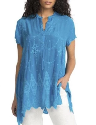 NEW JOHNNY WAS MADIGAN HEAVILY EMBROIDERED BLOUSE TUNIC BOHO SMALL MEDIUM $248 — 第 1/4 张图片