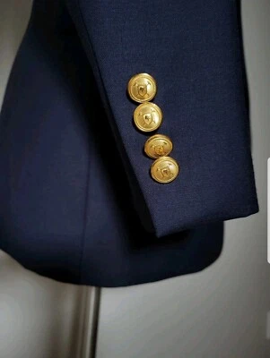 40S Ralph Lauren Polo Gold Button Wool Mens Blazer Jacket Sport Coat Navy Blue. - Image 1 of 4