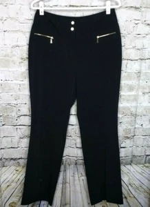 Josephine Chaus Womens Career Dress Pants 8P Black Straight Leg Zipper Pockets - Picture 1 of 8