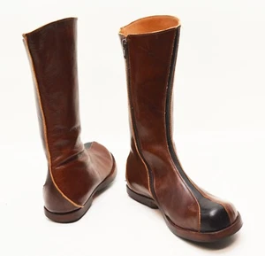 CYDWOK "Valley" Hand Crafted Side Zip Leather Boots in Brown and Black - Sz 36 6 - Picture 1 of 17