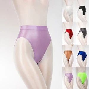 Leggings High Waist Oil Shiny Satin Sexy Silky Ultra-thin Underwear 1PCS - Picture 1 of 20