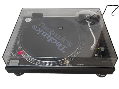 Technics SL-1200MK5 Black with Dust Cover and Genuine Slip Mat Tested Working - Image 1 of 4