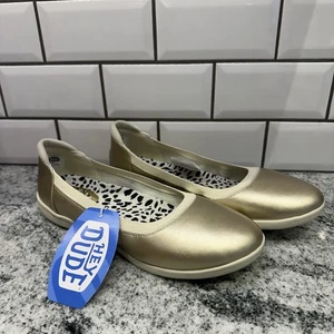 Hey Dude Savannah Slip Clásico Dorado Metálico Para Mujer 10 Planos Cómodos Ligeros - Imagen 1 de 10