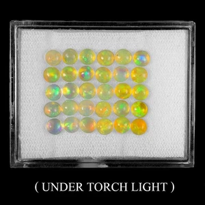 Lote de 30 piezas redondo AAA floral flash juego de colores cristal ópalo de fuego 7,10 quilates 4,5 mm - Imagen 1 de 14