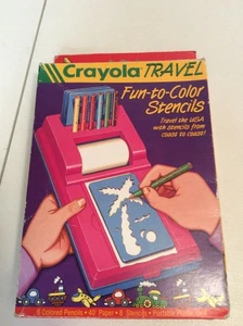 Stencil Crayola Travel Fun To Color vintage 1994 scatola originale rari made in USA - Foto 1 di 6